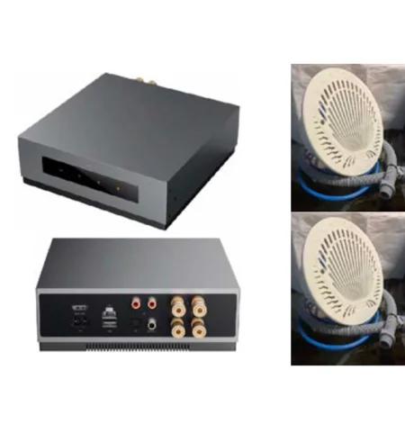 Amplifier + 2 x 50W speakers with PLA front panels